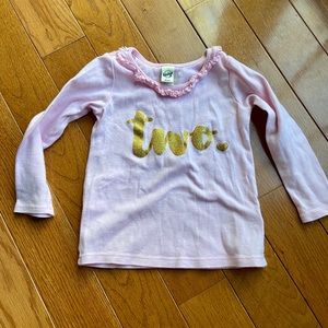 “TWO” birthday shirt, girls size 3